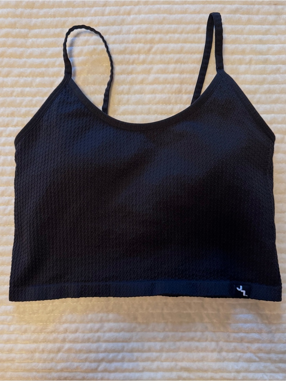 JoyLab Black Seamless Crop Bralette Tank with Thin Straps